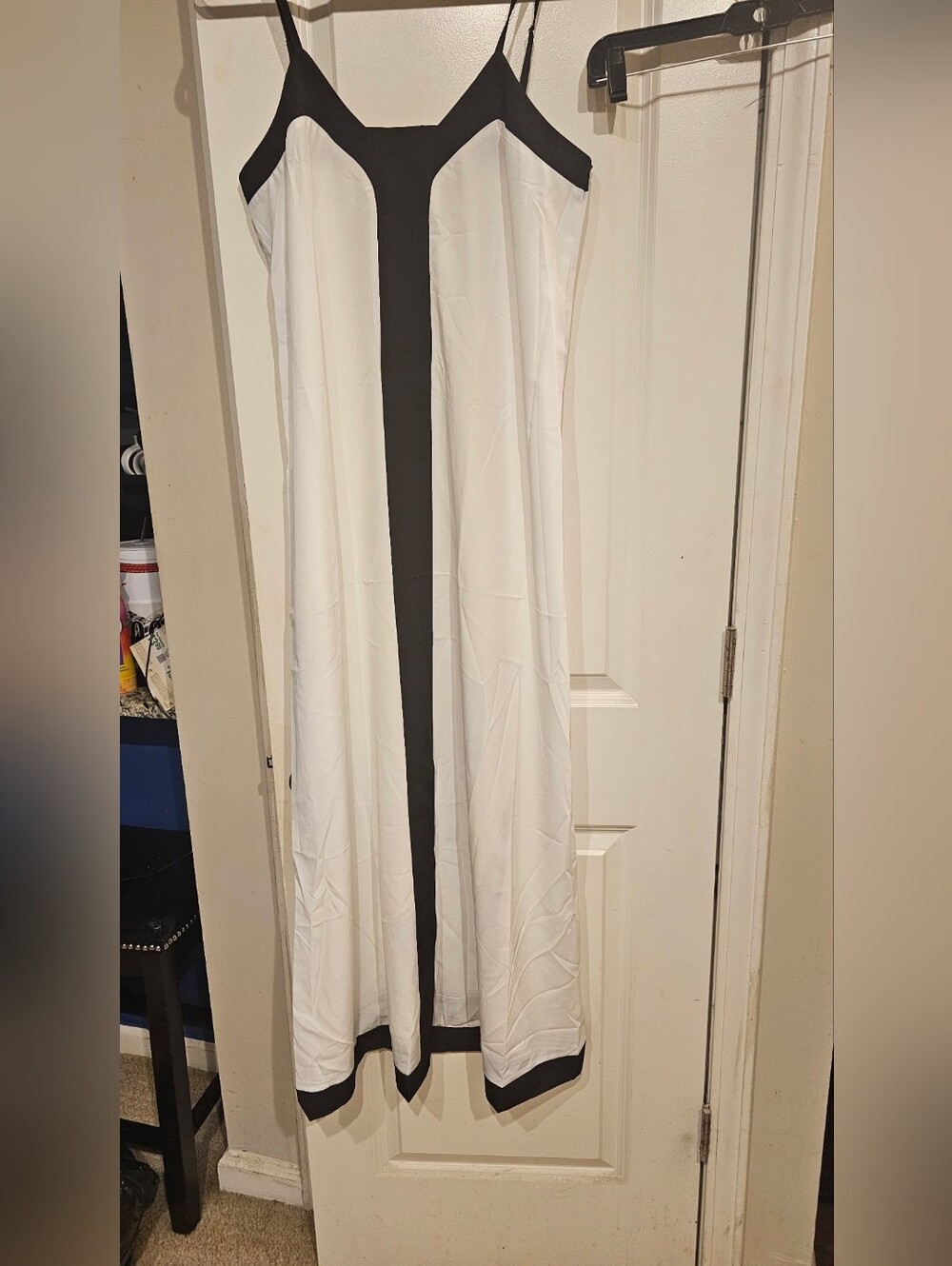 Black and White Contrast Slip Dress - Women